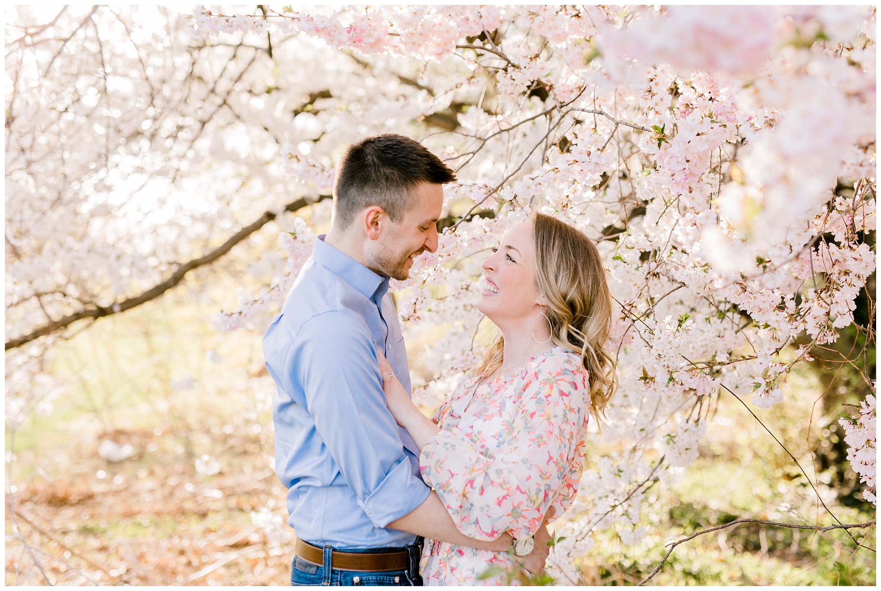 Fairmount Park Cherry Blossom Engagement | Caroline Morris Photography